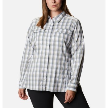 Dámské Košile Columbia Silver Ridge Lite Plaid Long Sleeve Plus Size Bílé NEMXCW205